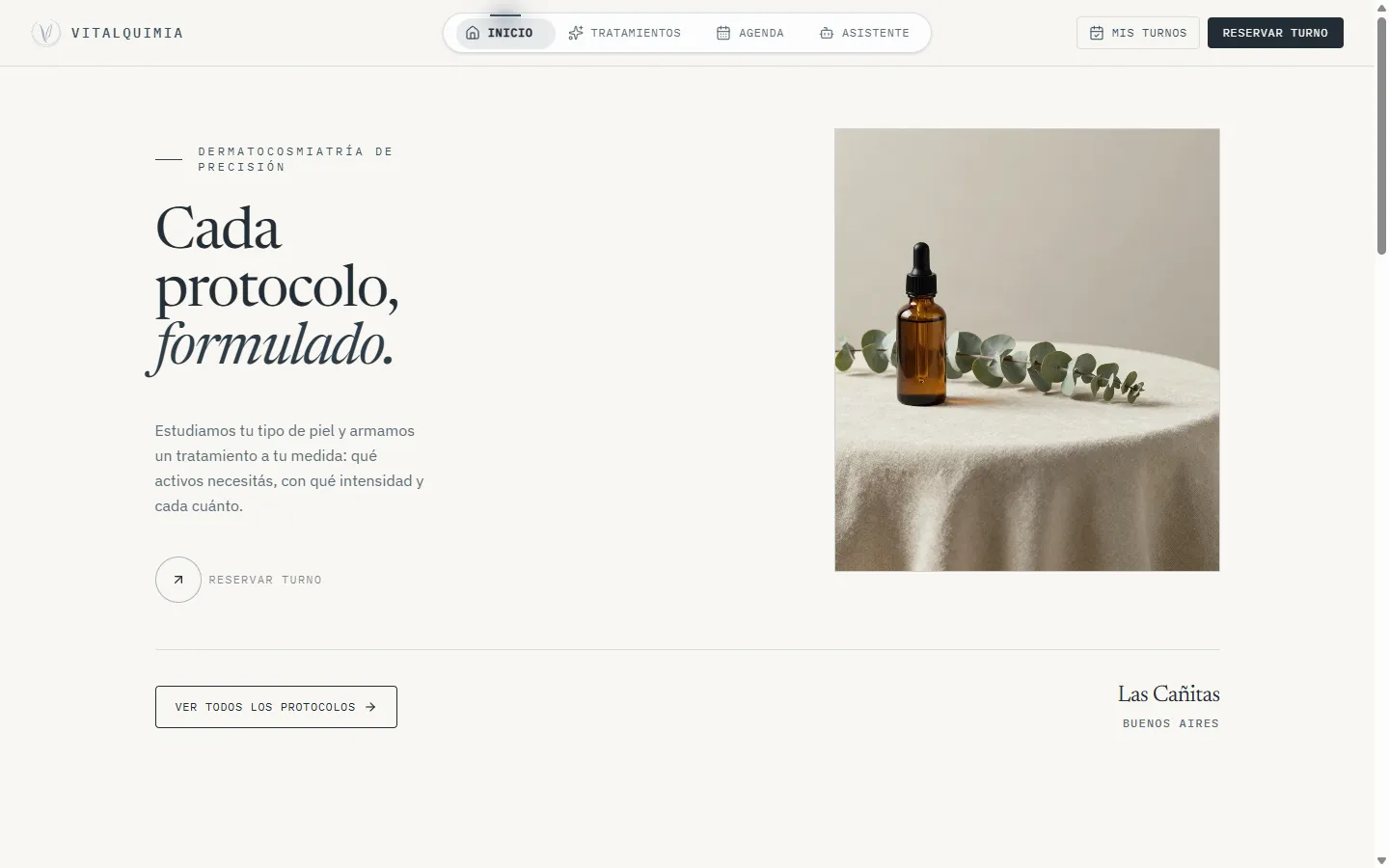 Vitalquimia website home page in a desktop browser
